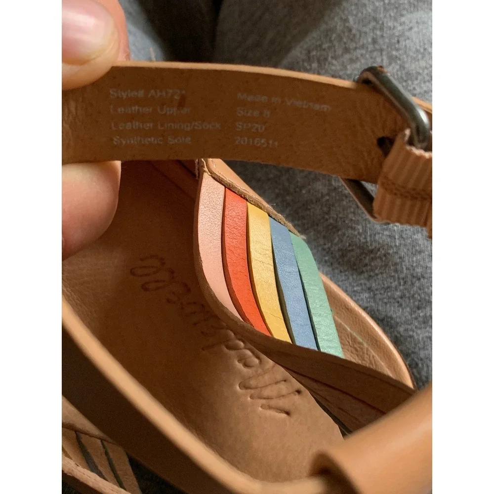 Madewell The Samira Flat Womens Sandal leather‎ soft colorful sandal beige
